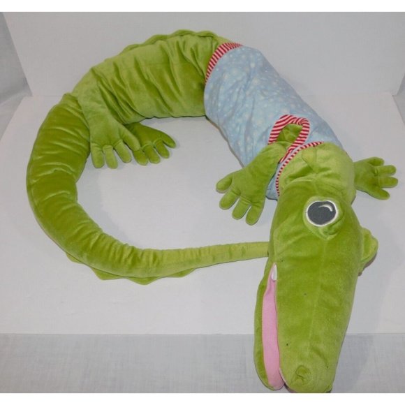 IKEA Fabler Krokodil 65" Plush Stuffed Crocodile Alligator Rattle Tail Lovey - Picture 3 of 6